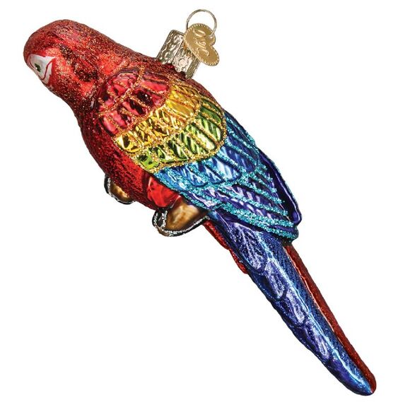 Old World Christmas Red and Blue Tropical Parrot Holiday Ornament - Picture 2 of 7